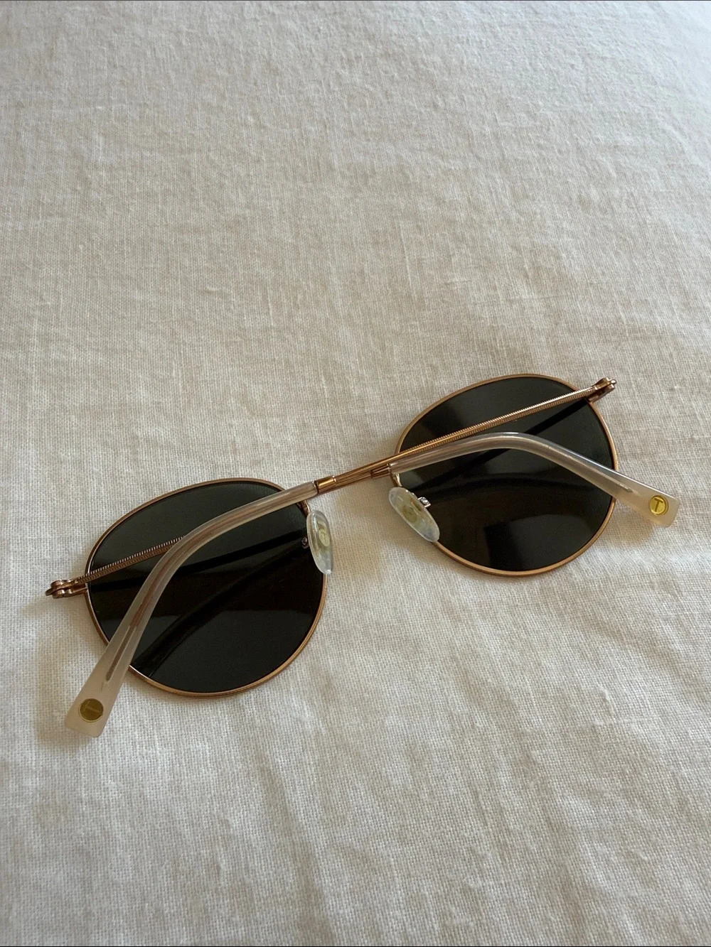 Gold Frame Green Lens Men's Sunglasses